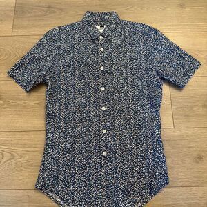 Topman blue multicolor button up shirt